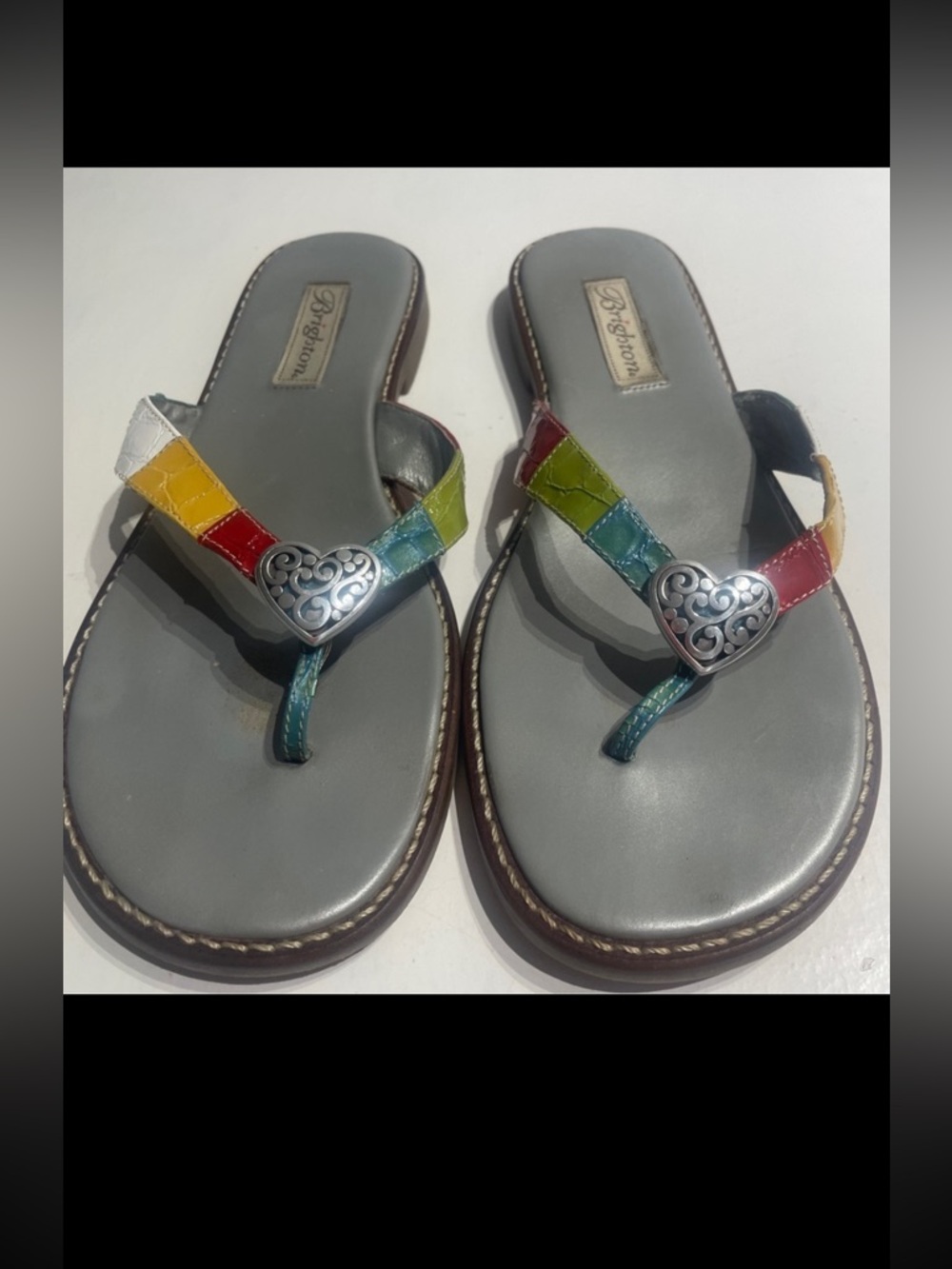 Brighton Women's Colorful Heart Sandals 9.5